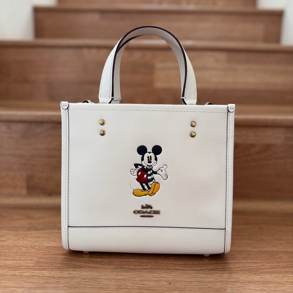 Disney X Coach Dempsey Tote 22 With Mickey Mouse CM843 Chalk - Picture 1 of 9